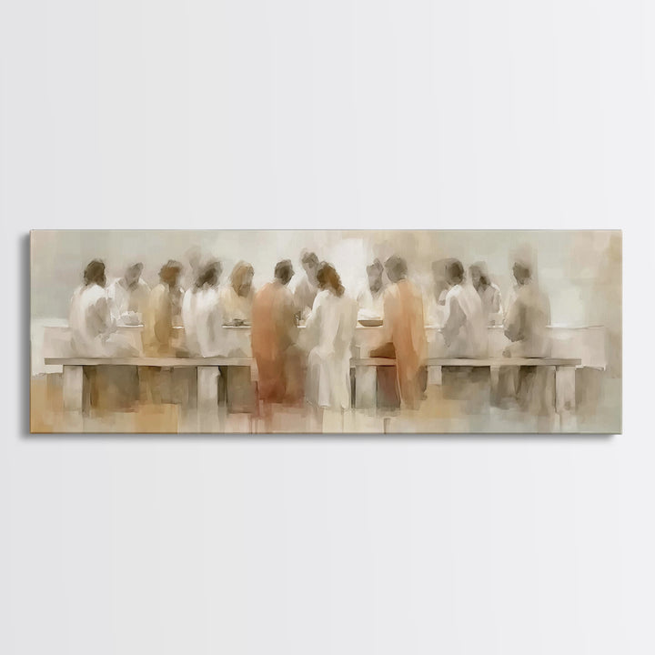 Upper Room Glow | Framed Canvas Print | Panoramic Art | Jesus Canvas Art | Christian Art Work | Large Christian Painting