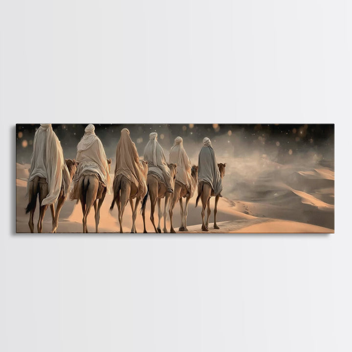 Desert Star Path | Framed Canvas Print | Christian Wall Art | Panoramic Painting | Christian Art Canvas | Christmas Art | Jesus Art Print