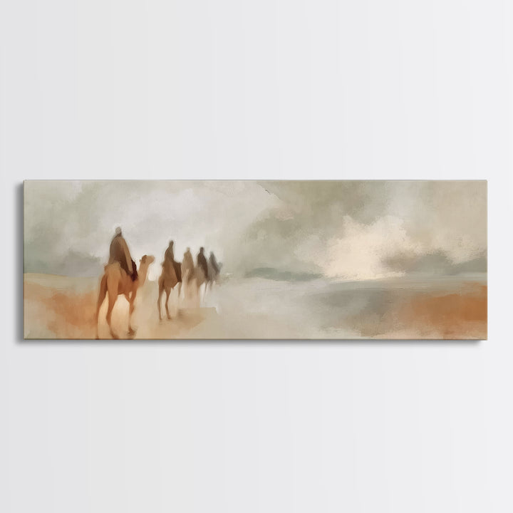 Wandering Kings Trail | Framed Canvas Print | Christian Art Canvas | Panoramic Art | Christian Wall Art | Christmas Art | Jesus Christmas A