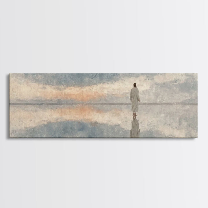 Walk Of Mercy - Framed Canvas Print - Panoramic Painting - Christian Art Canvas - Jesus Painting - Christian Wall Art - Modern Christian Ar
