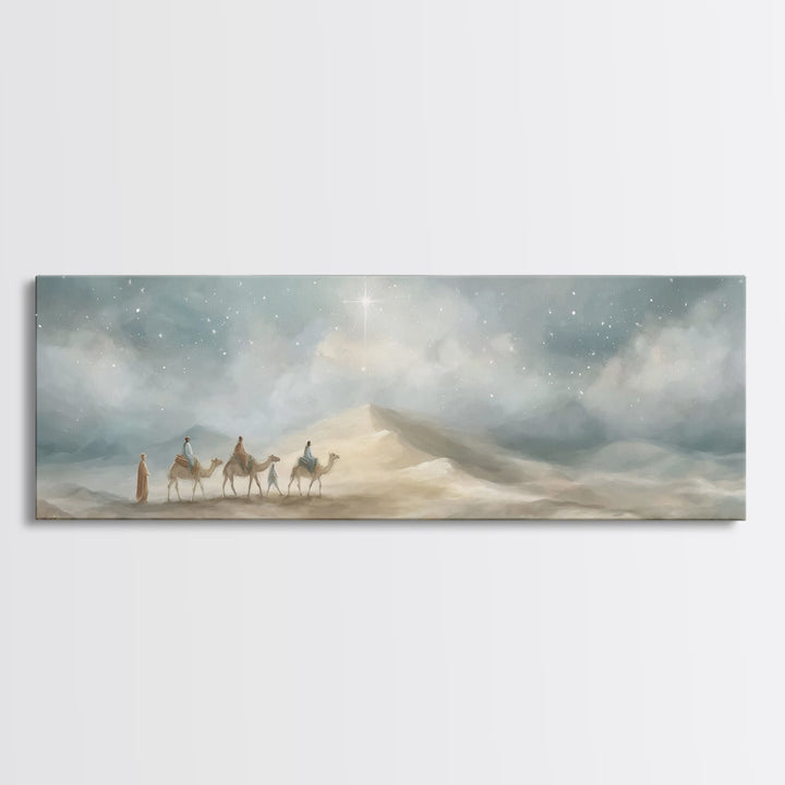 Holy Star Caravan – Framed Canvas Print – Christian Art Canvas – Panoramic Art – Christian Wall Art – Christmas Art – Jesus Art Print