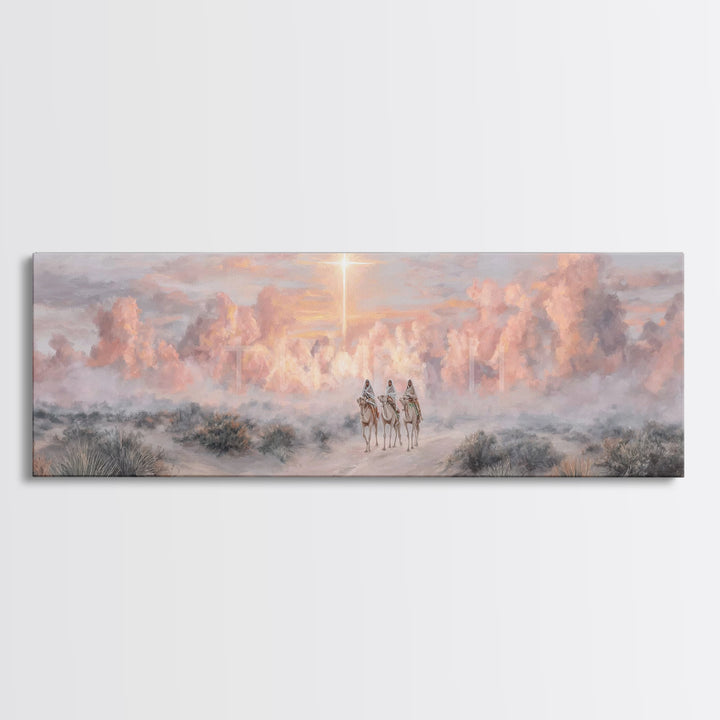 Dawn of Wonder – Framed Canvas Print – Christian Christmas Art – Panoramic Wall Art – Christian Art Print – Modern Christian Art – Christma