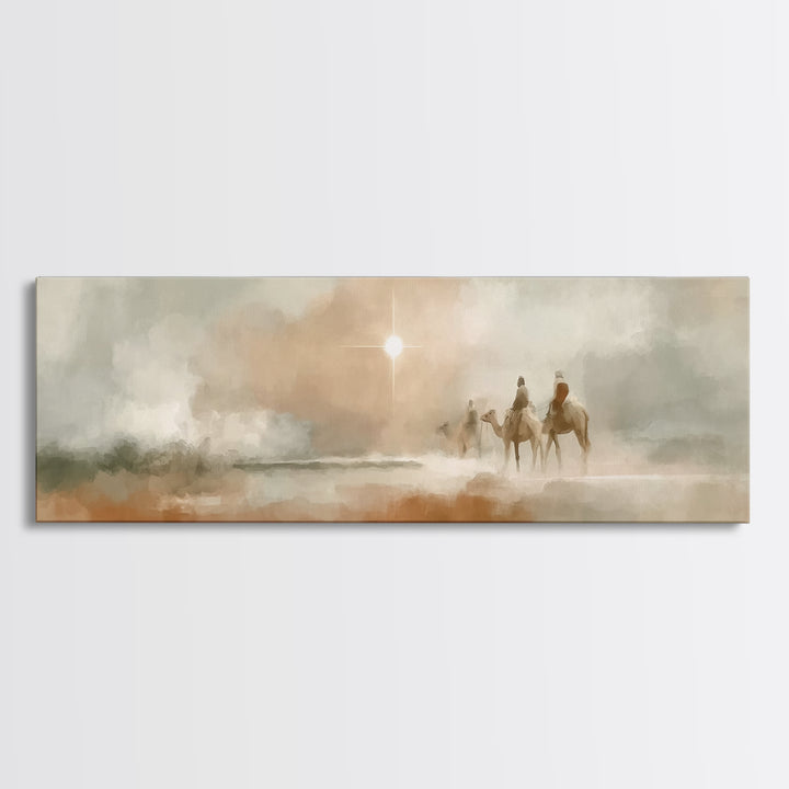 Holy Caravan | Framed Canvas Print | Christian Wall Art | Panoramic Frame | Christmas Art Work | Christian Art Canvas | Christian Christmas