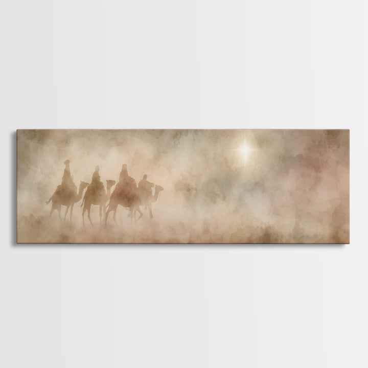 Sacred Path | Framed Canvas Print | Christian Christmas Art | Panoramic Art | Christian Art Canvas | Christmas Wall Art | Modern Christian