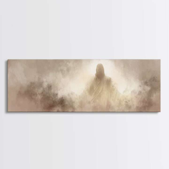 Heavenly Presence – Framed Canvas Print – Christian Art Canvas – Panoramic Wall Art – Jesus Christmas Art – Christian Wall Art – Christmas