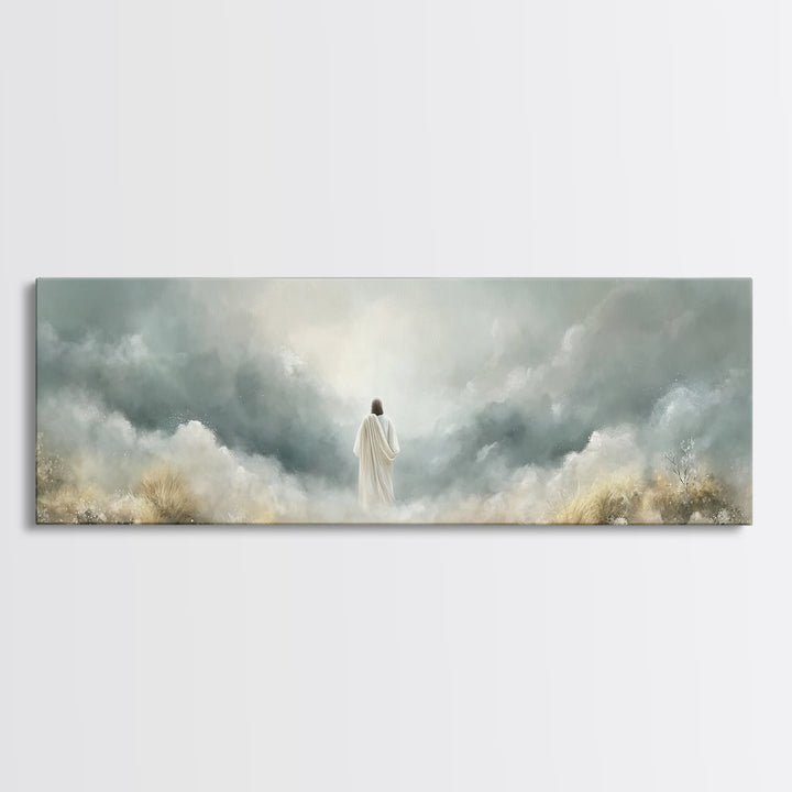 Heavenly Gathering | Framed Canvas Print | Christian Art Canvas | Panoramic Art | Christian Wall Art | Jesus Painting | Christian Art Print