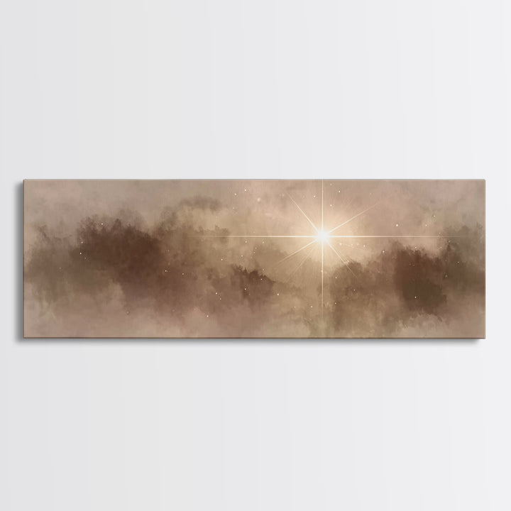 Night Of Glory | Framed Canvas Print | Christian Art Canvas | Panoramic Wall Art | Christmas Art Prints | Christian Christmas Art | Christi
