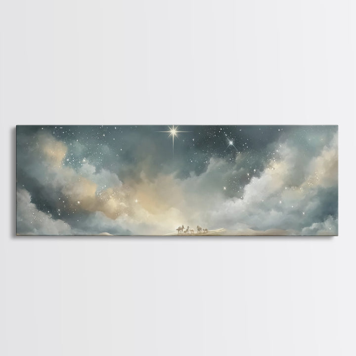 Divine Star – Framed Canvas Print – Christian Art Canvas – Panoramic Print – Christmas Wall Art – Christian Christmas Art – Christian Art P