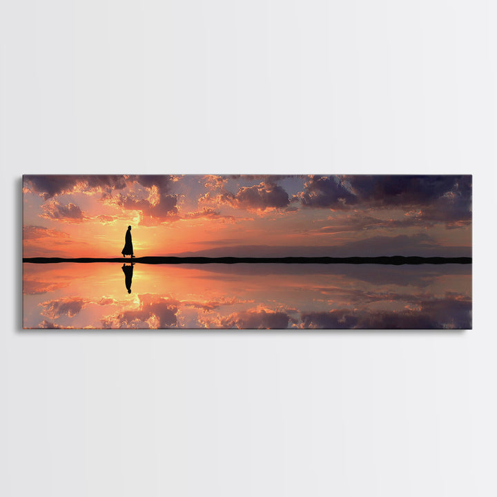 Dawn Of Grace - Framed Canvas Print - Panoramic Painting - Christian Art Canvas - Jesus Painting - Christian Wall Art - Large Christian Art
