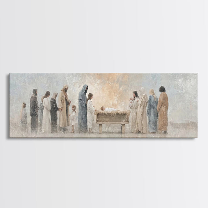 Children Of The Promise | Framed Canvas Print | Panoramic Print | Christian Wall Art | Christian Art Canvas | Christmas Art | Christian Chr
