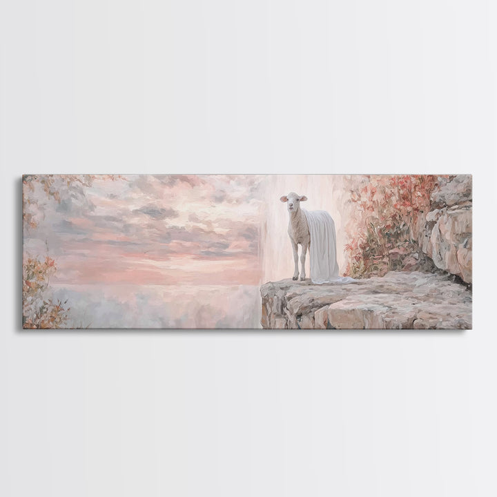 Silent Birth Grace | Framed Canvas Print | Christian Christmas Art | Christian Wall Art | Panoramic Art | Christian Art Canvas | Jesus Pain