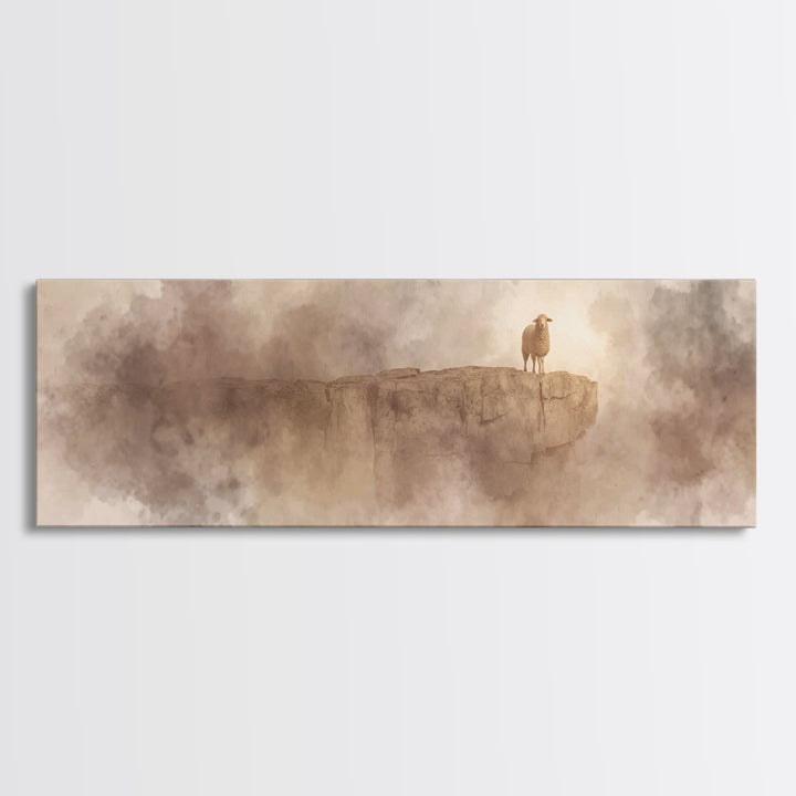 The Lost Lamb – Framed Canvas Print – Christian Wall Art – Jesus Painting – Panoramic Art – Christian Art Canvas – Christian Decor