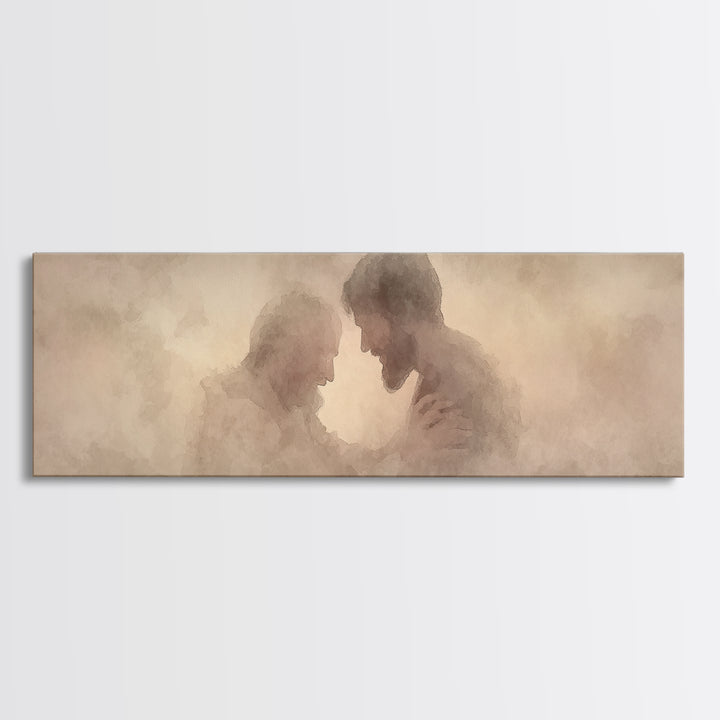 Healing Grace, Framed Canvas Print, Christian Art Canvas, Jesus Painting, Panoramic Wall Art, Christian Wall Art, Christian Gift