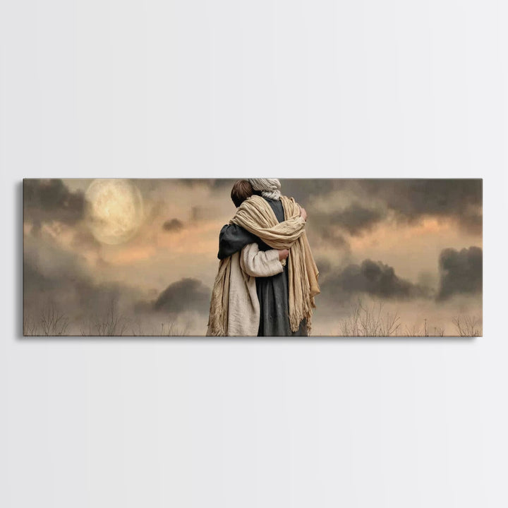 Gentle Leading – Framed Canvas Print – Christian Wall Art – Christian Art Canvas – Jesus Painting – Panoramic Painting – Christian Decor