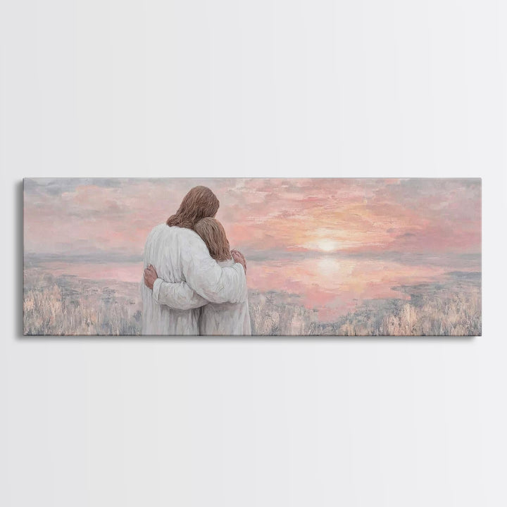 Eternal Hope, Framed Canvas Print, Christian Wall Art, Jesus Painting, Panoramic Art, Christian Art Canvas, Christian Christmas Art