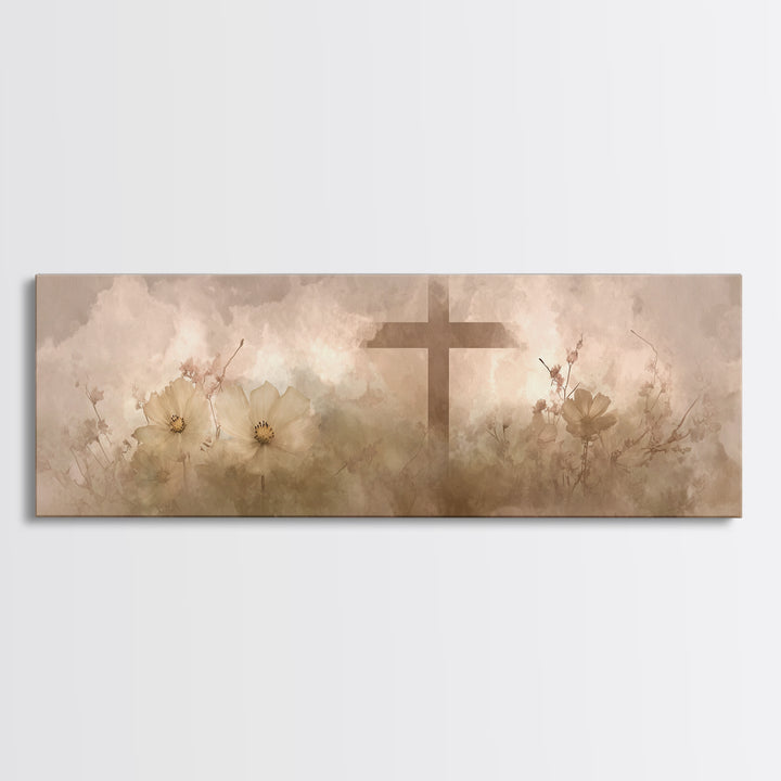 Sunset Promise | Framed Canvas Print | Christian Art Canvas | Jesus Painting | Panoramic Frame | Christian Wall Art | Christian Gift
