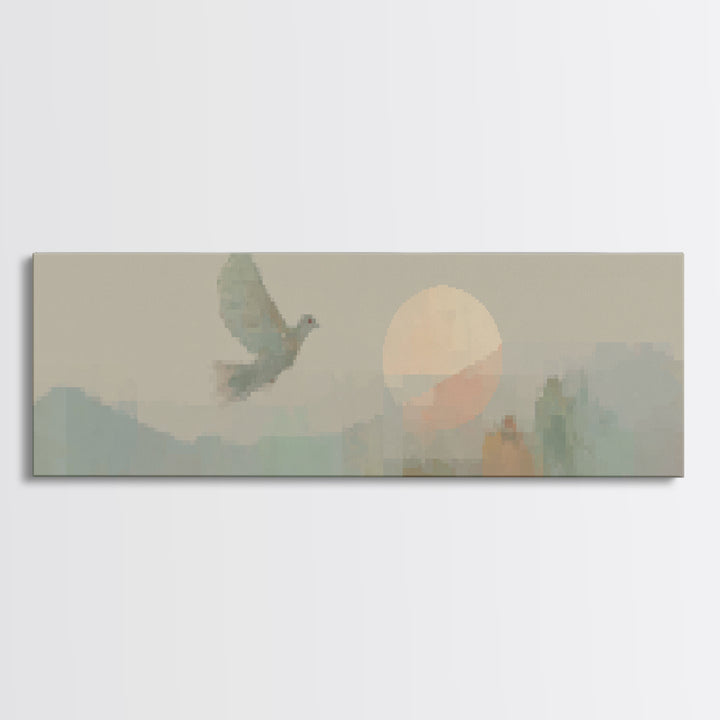 Solitude In Faith - Framed Canvas Print - Panoramic Art - Christian Art Canvas - Jesus Painting - Christian Wall Art - Modern Christian Pai