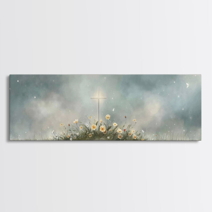 Cross Of Peace – Framed Canvas Print – Christian Wall Art – Christian Art Canvas – Panoramic Wall Art – Christian Decor – Christian Gift