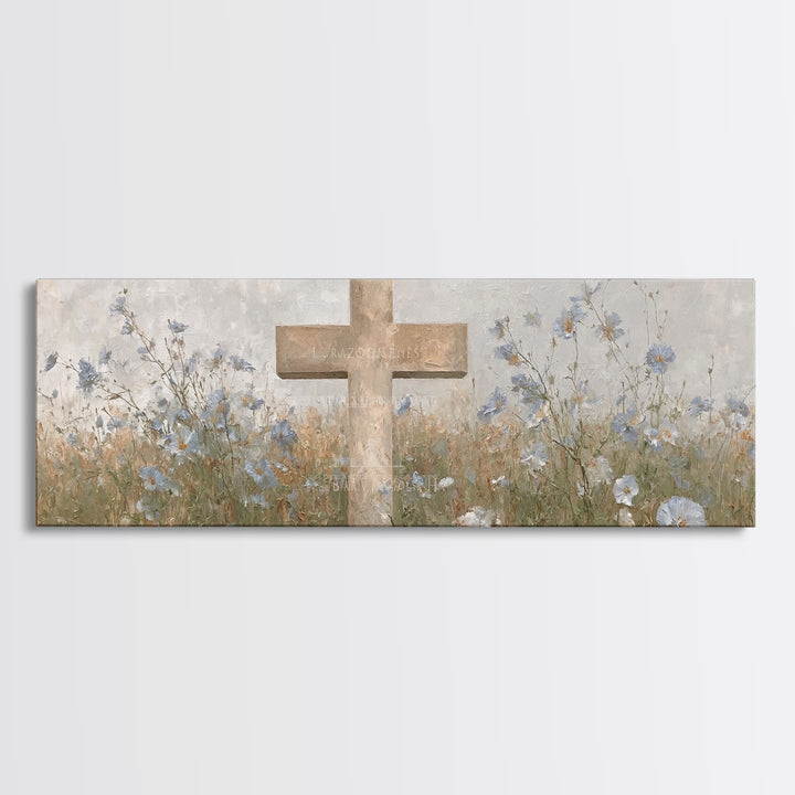 Cross Of Renewal – Framed Canvas Print – Christian Art Canvas – Christian Wall Art – Panoramic Art – Christian Art – Christian Gift