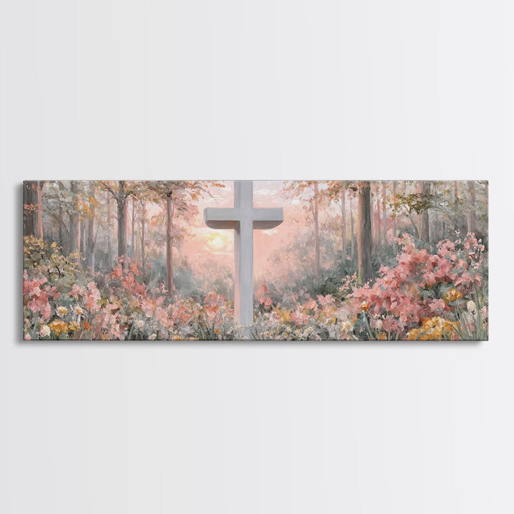 Morning Of Grace – Framed Canvas Print – Christian Wall Art – Christian Art Canvas – Panoramic Art – Christian Painting – Christian Gift