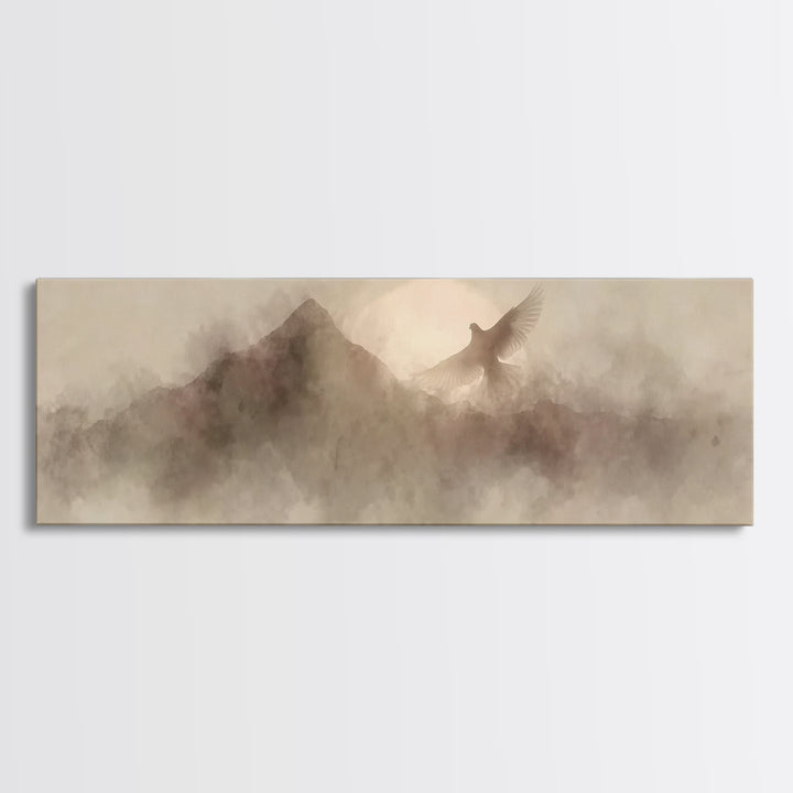 Promise Of The Dove | Framed Canvas Print | Panoramic Frame | Christian Wall Art | Christian Art Canvas | Modern Christian Art | Christian