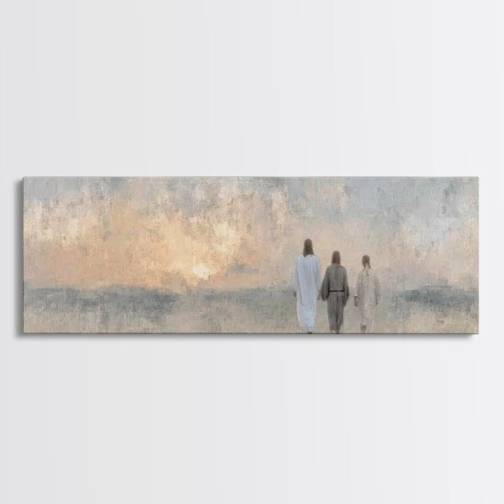 Twilight Disciples, Framed Canvas Print, Christian Wall Art, Christian Art Canvas, Panoramic Print, Christian Painting, Christmas Art