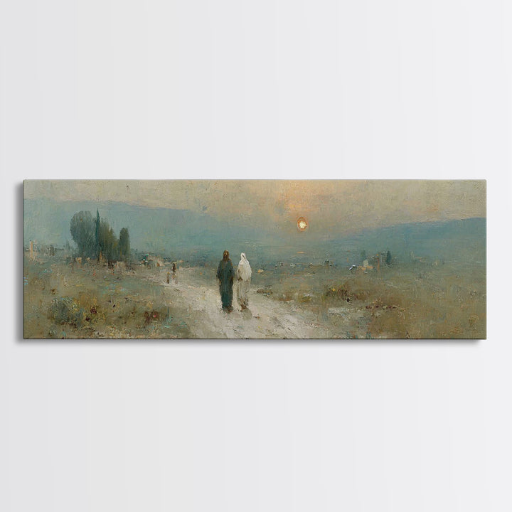 Sunset Journey Grace | Framed Canvas Print | Christian Wall Art | Christian Art Canvas | Extra Wide Art | Christian Painting | Christmas Ar