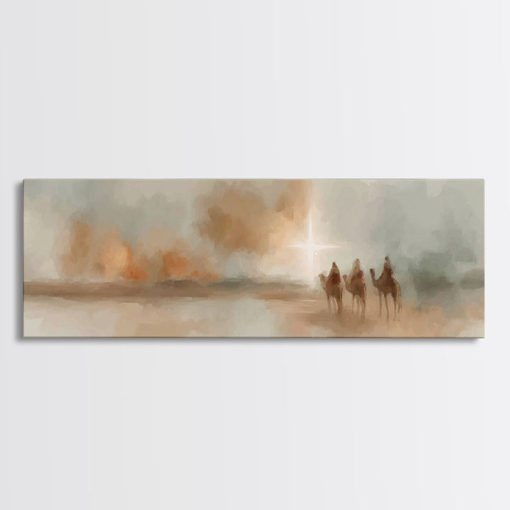 Holy Star Caravan – Framed Canvas Print – Christian Wall Art – Christian Art Canvas – Panoramic Wall Art – Christmas Art – Christian Gift