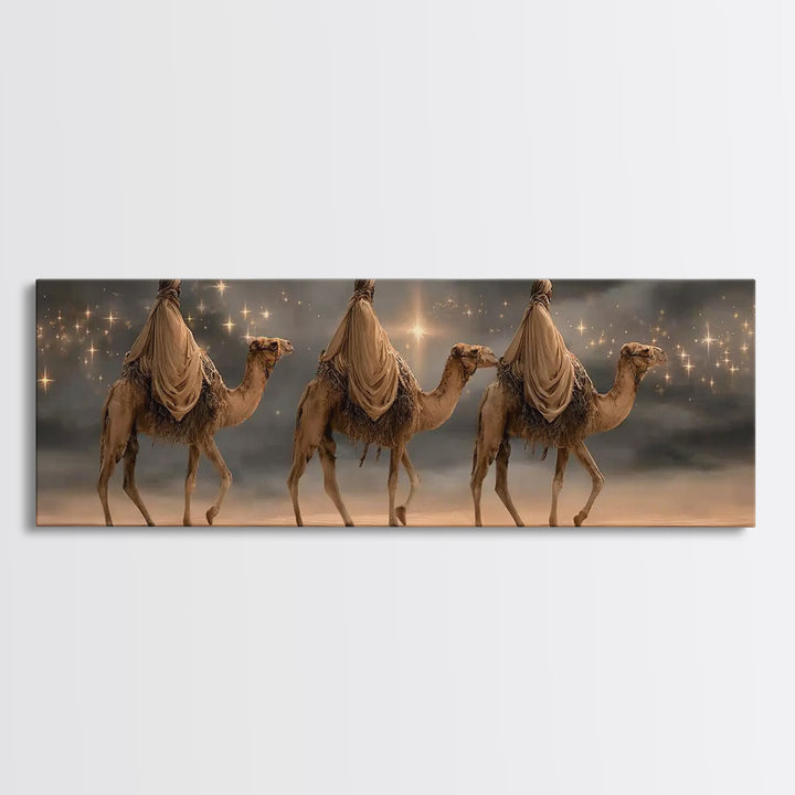Three Kings Procession | Framed Canvas Print | Panoramic Painting | Christian Wall Art | Christian Art Canvas | Christmas Art | Christian P