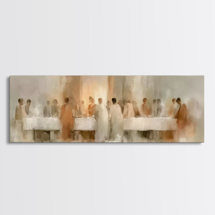 Table Of Mercy, Framed Canvas Print, Christian Art Canvas, Christian Wall Art, Panoramic Art, Christian Christmas Art