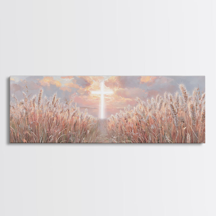 Cross Of Renewal – Framed Canvas Print – Christian Art Canvas – Christian Wall Art – Panoramic Wall Art – Christian Art