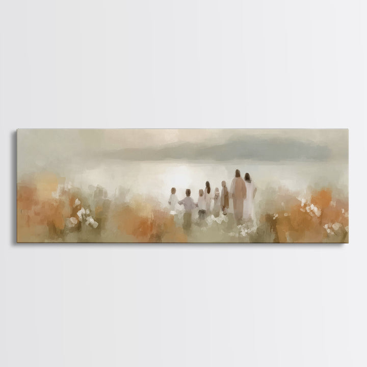 Dawn Of Salvation | Framed Canvas Print | Christian Art Canvas | Panoramic Wall Art | Jesus Painting | Christian Decor | Christian Art Prin