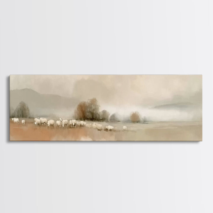Silent Meadow Watch – Framed Canvas Print – Panoramic Art – Christian Wall Art – Christian Art Canvas – Subtle Christian Art – Christmas Ar