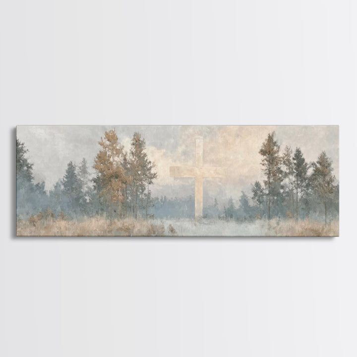 Forest Of Salvation | Framed Canvas Print | Panoramic Wall Art | Christian Art Canvas | Christian Painting | Christian Decor | Christian Ar