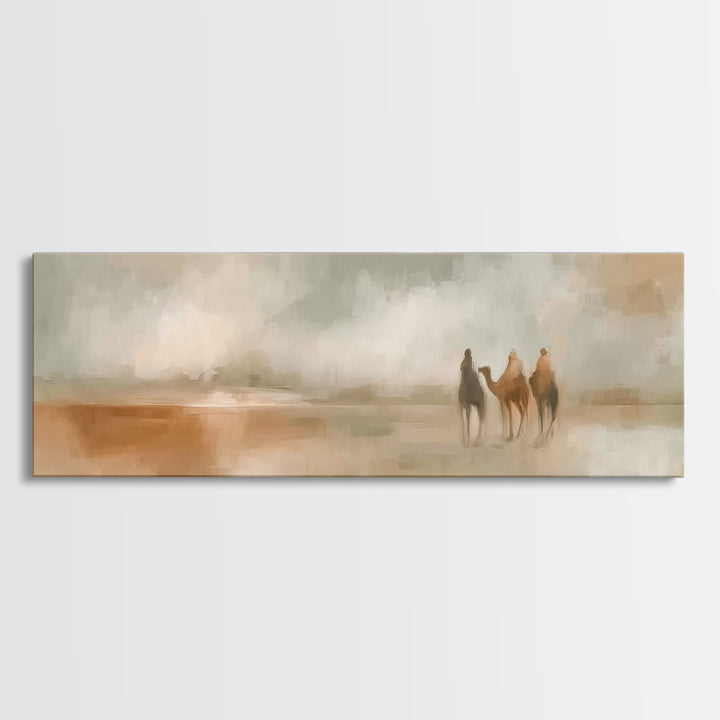 Wandering Saints | Framed Canvas Print | Christian Wall Art | Jesus Painting | Panoramic Art | Christian Art Canvas