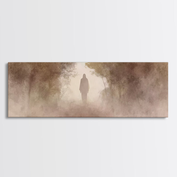 Holy Dawn Silhouette | Framed Canvas Print | Panoramic Painting | Christian Wall Art | Christian Art Canvas | Jesus Painting | Christian De