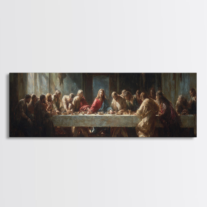 Supper Of Unity - Framed Canvas Print - Panoramic Wall Art - Christian Art Canvas - Christian Painting - Christian Wall Art - Large Christi