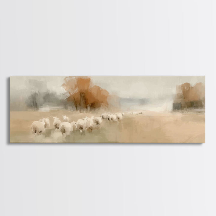 Pasture Of Peace, Framed Canvas Print, Extra Wide Art, Christian Wall Art, Christian Art Canvas, Christian Gift Ideas, Modern Christian Art