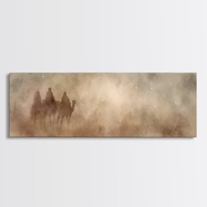 Dustborn Path | Framed Canvas Print | Jesus Painting | Christian Art Canvas | Panoramic Wall Art | Christian Wall Art