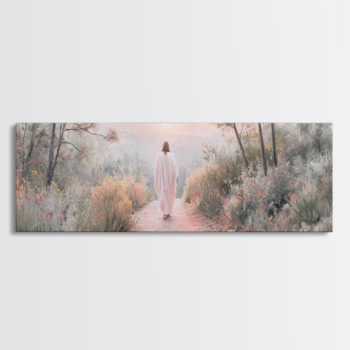 Sunrise Walk Home – Framed Canvas Print – Panoramic Wall Art – Jesus Canvas Art – Christian Art – Christian Gift Ideas – Modern Christian A