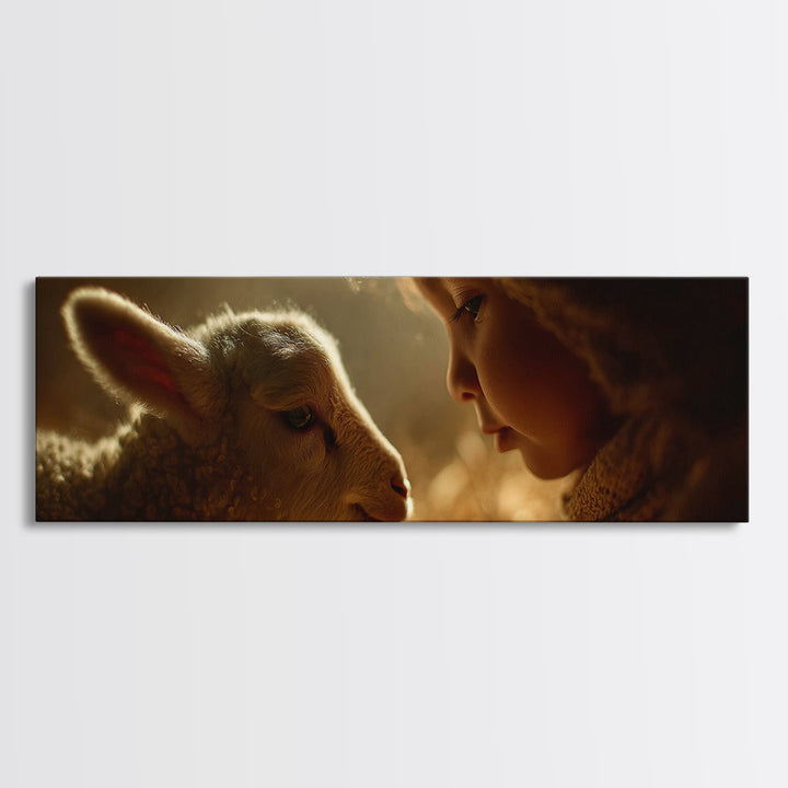 Tender Dawn Mercy – Framed Canvas Print – Christian Art Work – Panoramic Painting – Christmas Wall Art – Christian Gift Ideas – Jesus Art P
