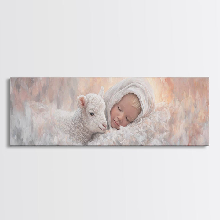 Celestial Quiet | Framed Canvas Print | Christian Wall Art | Panoramic Art | Christmas Canvas Wall Art | Christian Decorations | Jesus Pain
