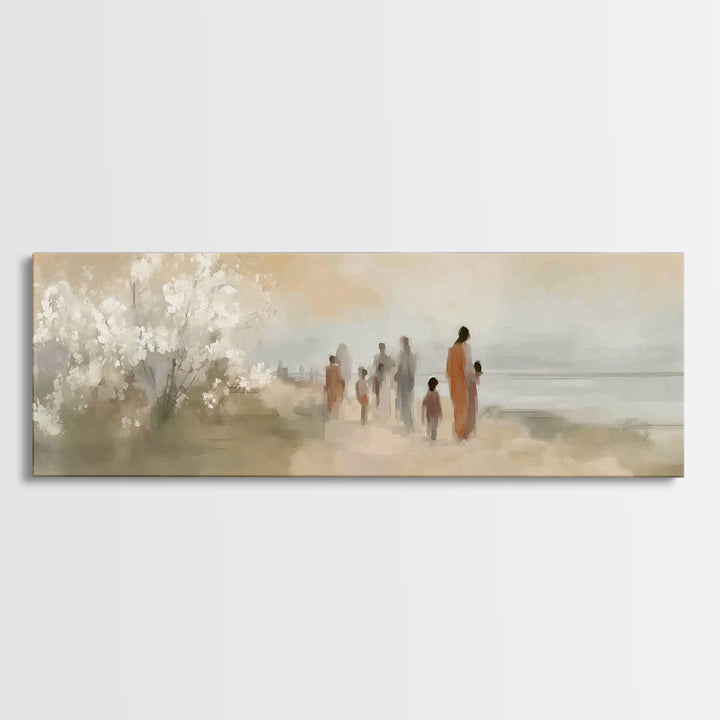 Morning Of Peace – Framed Canvas Print – Christian Art Print – Panoramic Frame – Jesus Painting – Christian Wall Art – Christmas Art