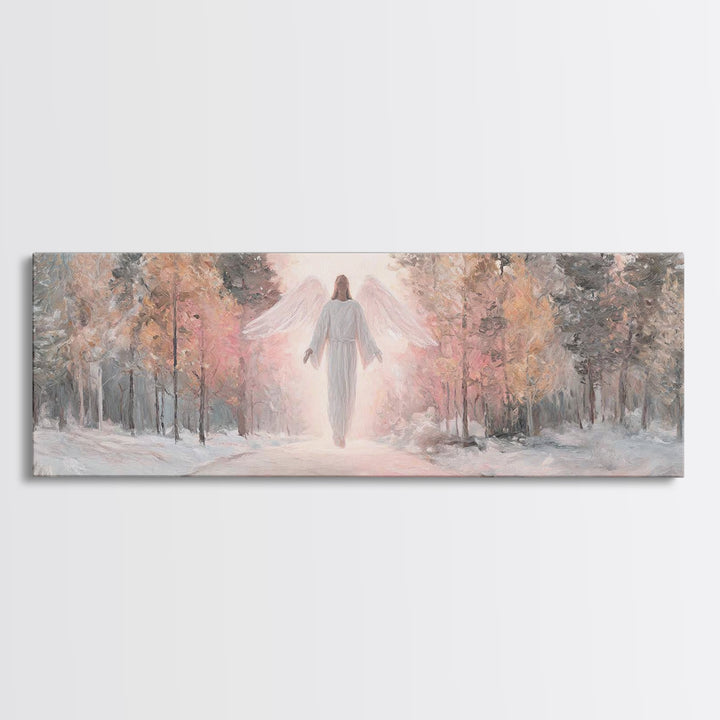 Angel Of Dawn – Framed Canvas Print – Christian Wall Art – Panoramic Frame – Christian Art Canvas – Christmas Art – Christian Gift