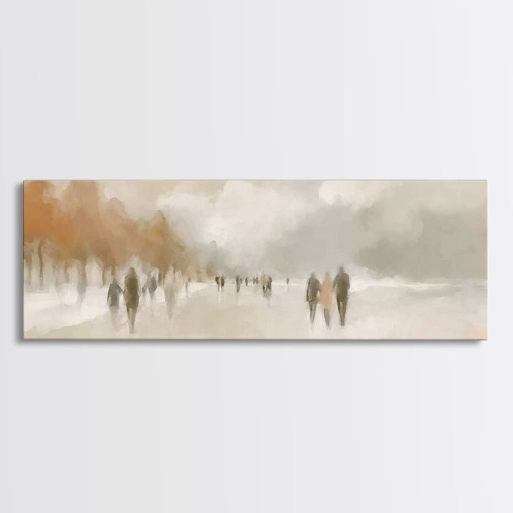 Warm Winter Stroll – Framed Canvas Print – Panoramic Art – Christian Wall Art – Minimalist Christian Art – Christian Art Canvas – Christmas