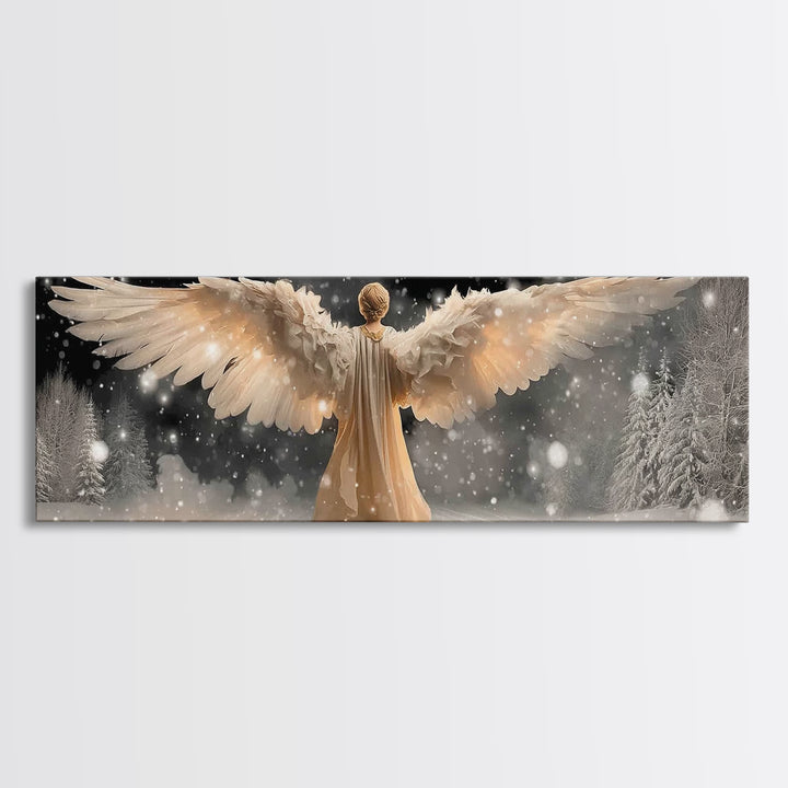 Wings Of Glory | Framed Canvas Print | Panoramic Art | Christian Wall Art | Christian Art Canvas | Christmas Art | Christian Gift