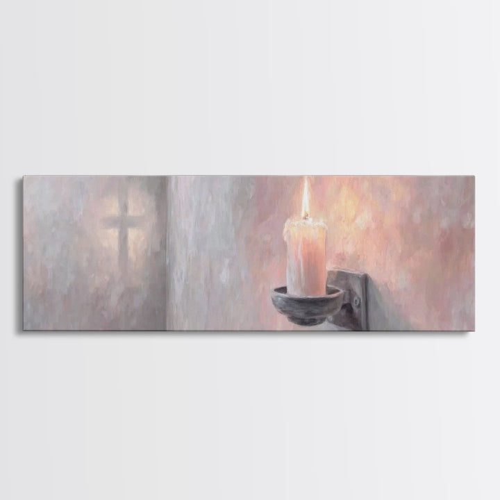 Light Of Comfort | Framed Canvas Print | Panoramic Painting | Christian Art Canvas | Christian Wall Art | Christian Christmas Art