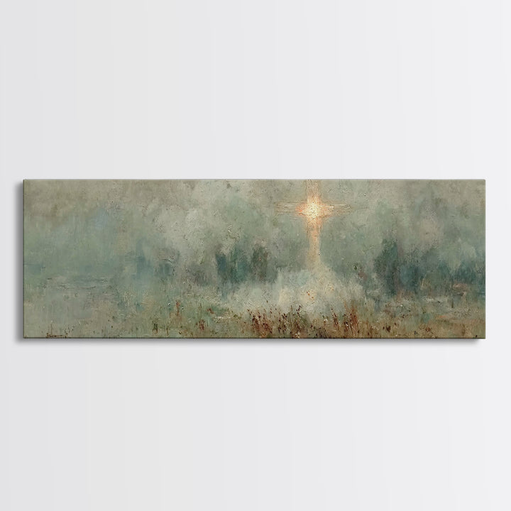 Radiant Salvation – Framed Canvas Print – Christian Wall Art – Christian Art Canvas – Jesus Painting – Christian Christmas Art – Panoramic