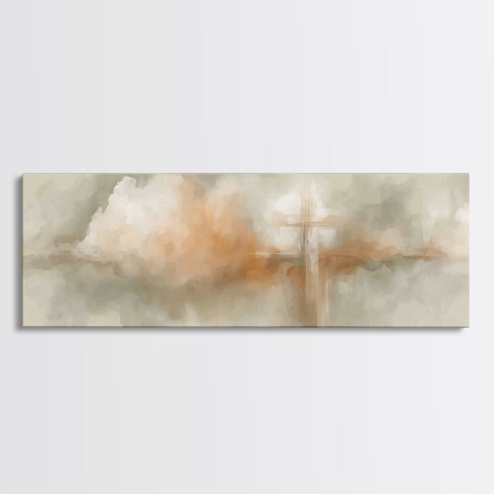 Glory In The Mist – Framed Canvas Print – Christian Wall Art – Christian Painting – Christian Art Canvas – Christmas Art – Panoramic Wall A