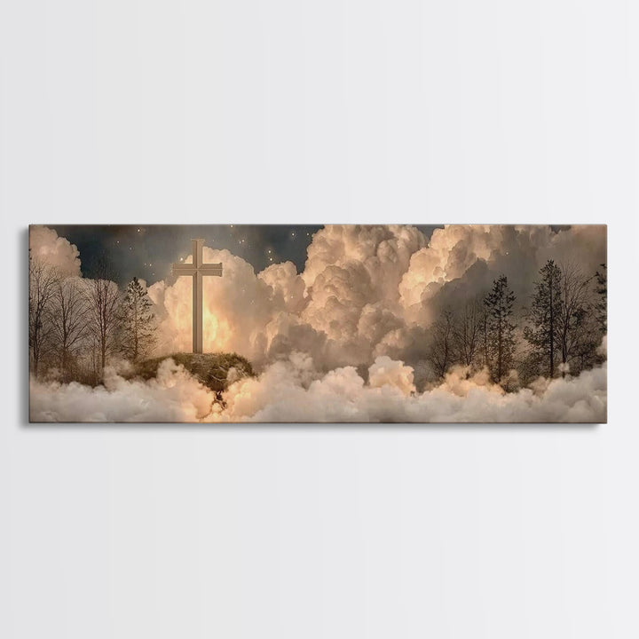 Heavenly Ascent, Framed Canvas Print, Christian Wall Art, Christian Art Canvas, Christian Painting, Christian Christmas Art, Panoramic Prin